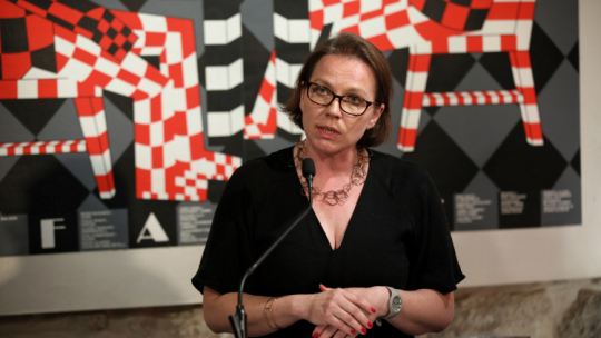 Dyrektor MCK Agata Wąsowska-Pawlik. Fot. PAP/Ł. Gągulski