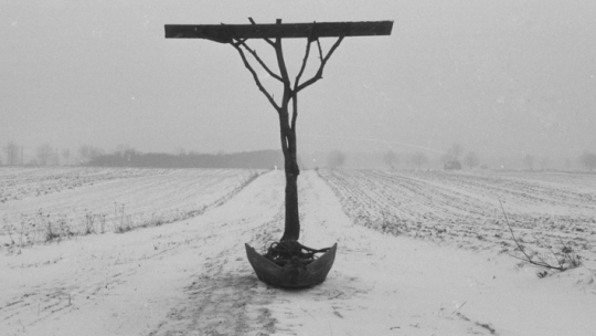 Thanatos polski sfotografowany w miejscu powstania, 1984, własność Muzeum Narodowego we Wrocławiu, fot. K.M. Bednarski. Źródło: MOCAK
