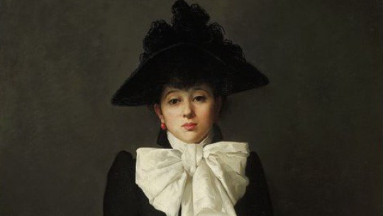 Anna Bilińska, Portret młodej kobiety z różą w ręku, 1892, olej, płótno. Źródło: Muzeum Narodowe w Warszawie