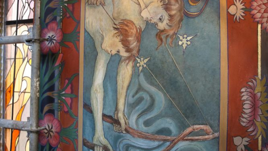 Zakończenie prac konserwatorskich w Klasztorze Franciszkanów przy pl. Wszystkich Świętych w Krakowie. 28.10.2021. Fot. PAP/Ł. Gągulski