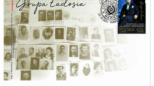 Znaczek upamiętniający Grupę Ładosia. Źródło: Poczta Polska