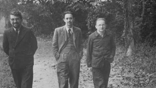 Polscy kryptolodzy, od lewej: Henryk Zygalski, Jerzy Różycki, Marian Rejewski, Francja 1939-1942. Źródło: www.muzhp.pl