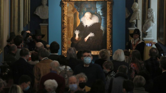 Otwarcie pokazu dzieła „Portret Anny Austriaczki” na Zamku Królewskim w Warszawie. Fot. PAP/P. Supernak