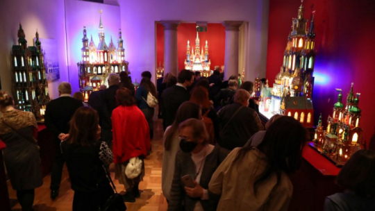 Otwarcie wystawy szopek krakowskich w Bibliotece Królewskiej Zamku Królewskiego w Warszawie. Fot. PAP/W. Olkuśnik