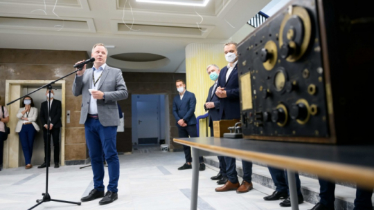 Kierownik Centrum Szyfrów Enigma Piotr Bojarski. Fot. PAP/J. Kaczmarczyk