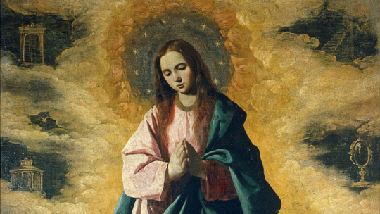 Niepokalane Poczęcie na obrazie Francisco de Zurbarána. Źródło: Wikimedia Commons
