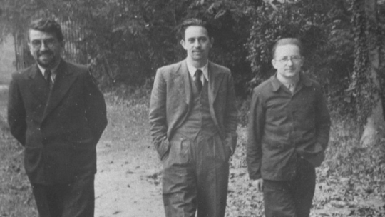 Poznań, lata 30. Polscy matematycy z Uniwersytetu Poznańskiego, od lewej: Henryk Zygalski, Jerzy Różycki i Marian Rejewski, którzy w 1932 r. złamali szyfr Enigmy. Fot. PAP-Reprodukcja