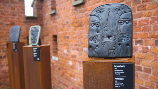 Kraków, 25.04.2023. Wystawa czasowa „Beksiński. Rzeźby” w ogrodach Zamku Królewskiego na Wawelu. Fot. PAP/Ł. Gągulski