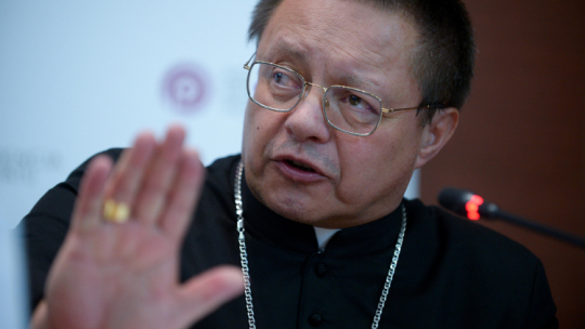 Przewodniczący komitetu Konferencji Episkopatu Polski ds. dialogu z judaizmem, abp Grzegorz Ryś. Fot. PAP/M. Obara