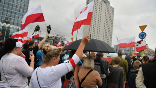 Warszawa, 01.08.2023. Godzina „W” na rondzie Dmowskiego w Warszawie. Fot. PAP/A. Lange