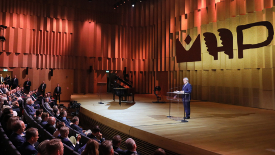 Minister kultury Piotr Gliński podczas uroczystości otwarcia Muzeum Historii Polski w nowym gmachu na warszawskiej Cytadeli. Fot. PAP/P. Supernak