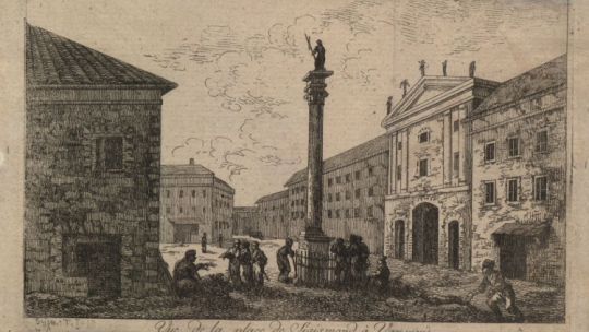 Kolumna Zygmunta – grafika z końca XVIII w. Źródło: CBN Polona