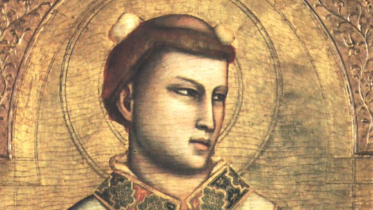 Wizerunek św. Szczepana obraz pędzla Giotto di Bondone, datowany między 1320-1325. Źródło: Wikimedia Commons