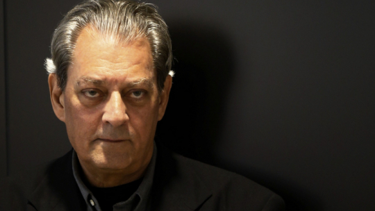 Paul Auster podczas prezentacji książki '4321' w Madrycie w 2017 r. Fot. PAP/EPA/J.P.Gandul