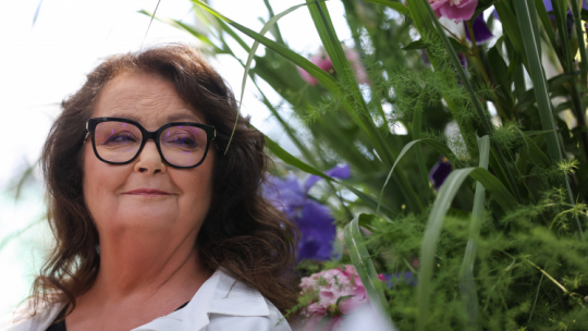 Anna Dymna w Ogrodzie Botanicznym w Krakowie. PAP/Art Service