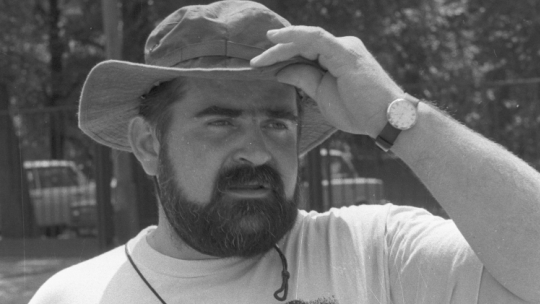 Aktor, satyryk Janusz Rewiński, Warszawa 1990 r. PAP/Marek Broniarek