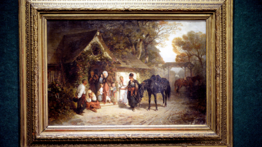 Obraz Maksymiliana Gieymskiego "Powrót bez pana", fot. PAP/J. Turczyk
