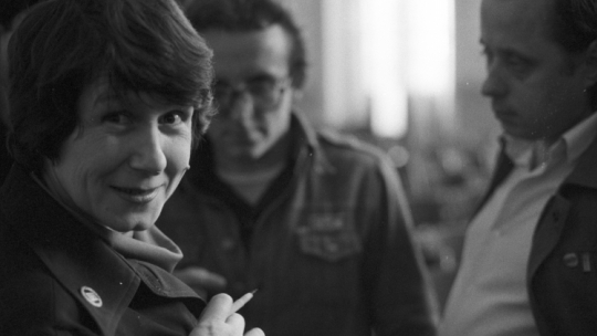 Warszawa 09.05.1981. I Ogólnopolski Zjazd Regionalnych i Uczelnianych Komitetów Obrony Więźniów Politycznych odbywający się w Małej Auli Politechniki Warszawskiej 9 maja 1981 r.. Na zdjęciu: Maria Moczulska. Fot. PAP/W. Kryński