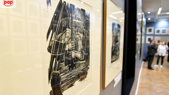 Grafiki inspirowane Boską Komedią Dantego, fot. PAP/P. Polak