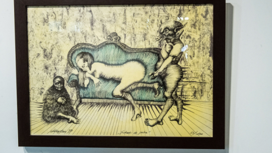 Praca Jana Lebensteina na wystawie w Łodzi (w 2020 r.), fot. PAP/G. Michałowski