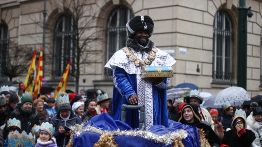 Orszak Trzech Króli w Święto Objawienia Pańskiego w Krakowie w 2024 r. PAP/Łukasz Gągulski