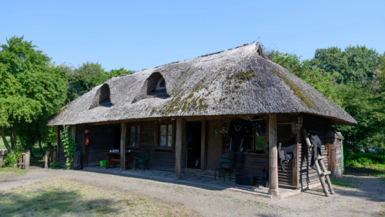 Jeden z obiektów Muzeum Pierwszych Piastów na Lednicy. Fot. PAP/Jakub Kaczmarczyk