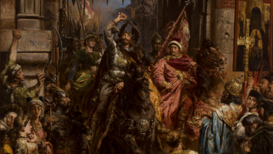 Bolesław I Chrobry pod Złotą Bramą w Kijowie. Obraz Jana Matejki. Źródło: zbiory cyfrowe Muzeum Narodowego w Krakowie