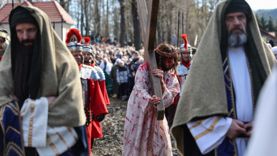 Misterium Męki Pańskiej w Sanktuarium w Kalwarii Zebrzydowskiej, fot. PAP/Art Service