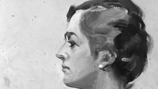Maria Pawlikowska-Jasnorzewska namalowana przez Wojciecha Kossaka, z podp. „Kwintesencja mojej rassy, 1939.” Fot. PAP/Reprodukcja Jakub Grelowski