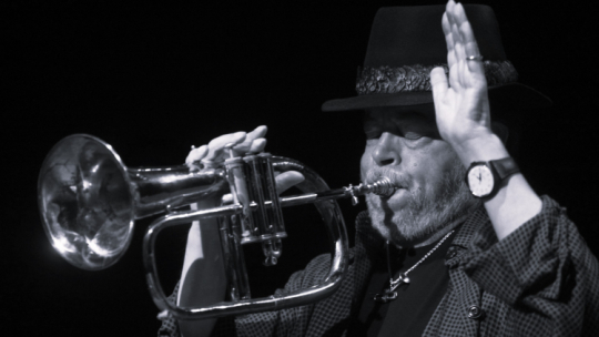 Amerykański kompozytor i muzyk jazzowy Chuck Mangione wystąpił w sali Kongresowej Pałacu Kulturu i Nauki w Warszawie, 2010 r. Fot. PAP/Leszek Szymański