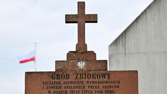 Grób Zbiorowy na terenie Mauzoleum Martyrologii Wsi Polskich w Michniowie. Dzień Walki i Męczeństwa Wsi Polskiej oraz 82. Rocznica Pacyfikacji Wsi Michniów. Fot. PAP/Piotr Polak
