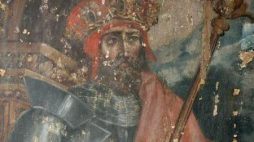 Nieznany portret Władysława Jagiełły, odnaleziony w bazylice Katedralnej w w Sandomierzu. Fot. PAP/J. Bednarczyk
