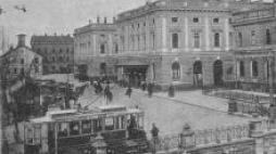 Tramwaj w Krakowie. Pocztówka z 1916 r. Fot. Wikimedia Commons