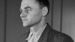 Rotmistrz Witold Pilecki w czasie proces przed Wojskowym Sądem Rejonowym w Warszawie. 1948.03.03. Fot. PAP/CAF