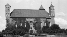 Lidzbark Warmiński, 1947-10. Gotycki zamek biskupów warmińskich. Fot. PAP