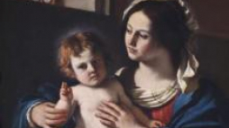 Obraz Guercino "Matka Boska z Dzieciątkiem błogosławiącym". Fot. PAP/R. Guz
