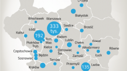 Mapa rozmieszczenia ludności żydowskiej w II Rzeczpospolitej