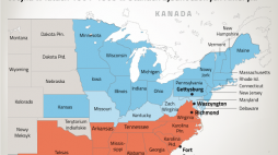 Mapa wojny secesyjnej w Stanach Zjednoczonych