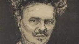 August Strindberg na rysunku Edwarda Muncha. Fot. PAP/EPA