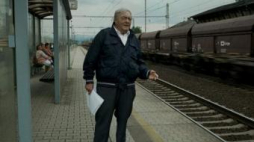 Claude Lanzmann na planie filmu "Ostatni niesprawiedliwy"