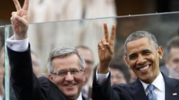  Prezydent RP Bronisław Komorowski i prezydent USA Barack Obama. Fot. Warszawa, 04.06.2014. PAP/P. Supernak 