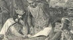 Król Jan bez Ziemi podpisuje Wielką Kartę Swobód. Źrodło: Wikimedia Commons