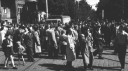 Poznań, 06.1956 r. Na ulicach manifestują tłumy. Fot. PAP/CAF 