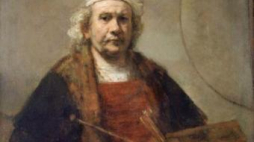 „Autoportret z dwoma kołami” pędzla Rembrandta ok. 1665–1669 r. Źródło: National Gallery