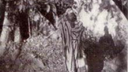 Tubylec pod drzewem bawełnianym. Źródło:  Jerzy Rostworowski, "Wrażenia z Afryki Zachodniej", Londyn 1946. 