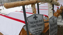 Uroczystości pogrzebowe żołnierzy III Brygady Wileńskiej NZW w Orłowie. 15.02.2015. Fot. PAP/A. Reszko 
