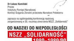 Plakat konferencji „Od nadziei do niepodległości. NSZZ »Solidarność« 1980-1989/90”