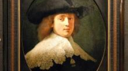Portret Maertena Soolmansa 1634 pędzla Rembrandta Fot.PAP/Andrzej Rybczyński