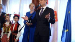 Prezydent Andrzej Duda z żoną Agatą Kornhauser-Dudą podczas spotkania z węgierską Polonią. Fot. PAP/J. Turczyk