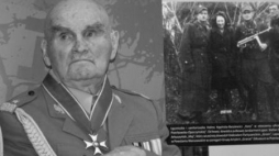 Gen. bryg. Aleksander Arkuszyński „Maj” - na pierwszym planie oraz trzeci od lewej na zdjęciu w tle. Źródło: IPN